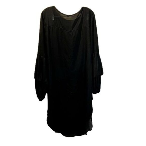 Womens Black Casual Loose Long Sleeve Maxi Kaftan Dress‎ - Picture 2 of 7